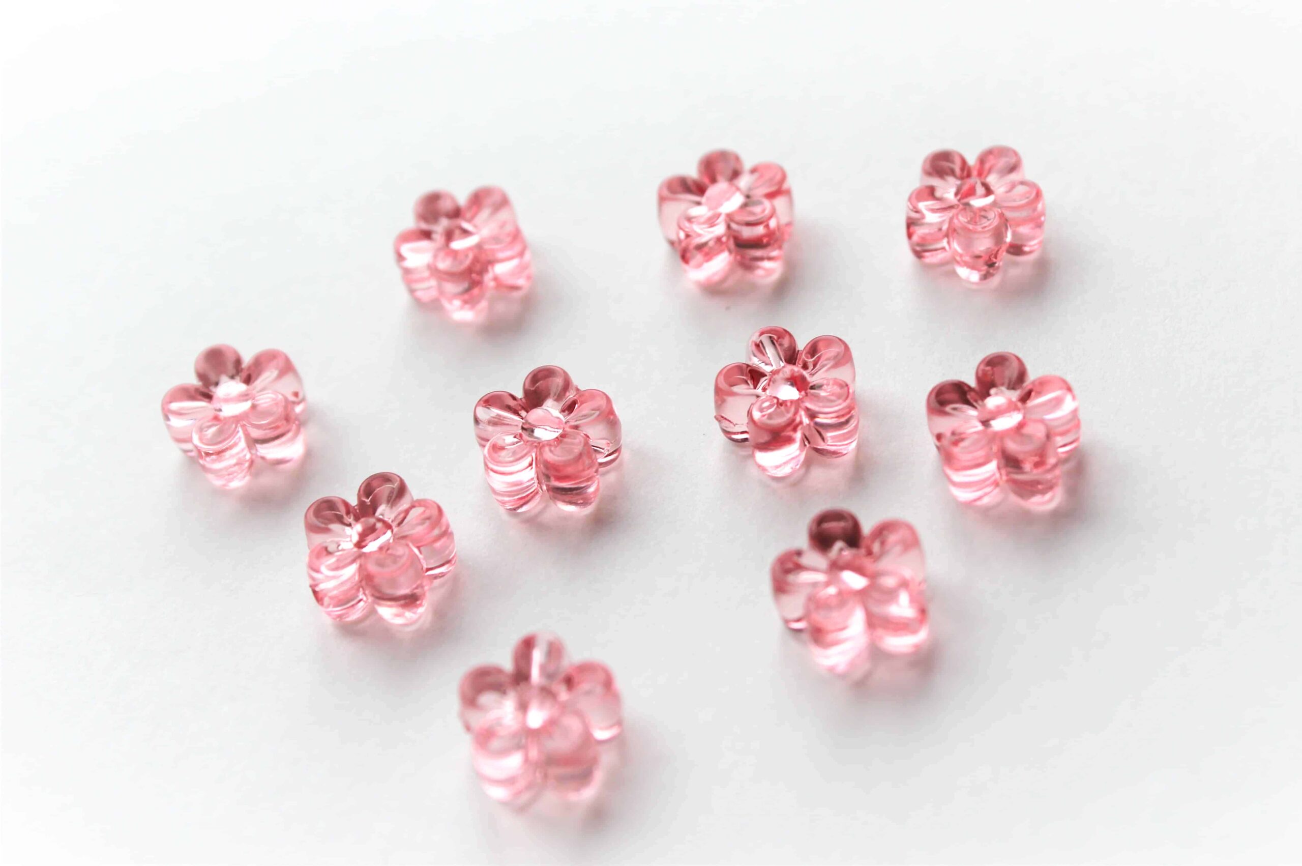Akrylperler, blomster, lys rosa - Bilde 3