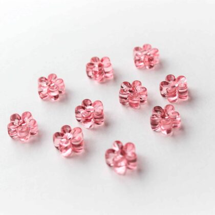 Akrylperler, blomster, lys rosa
