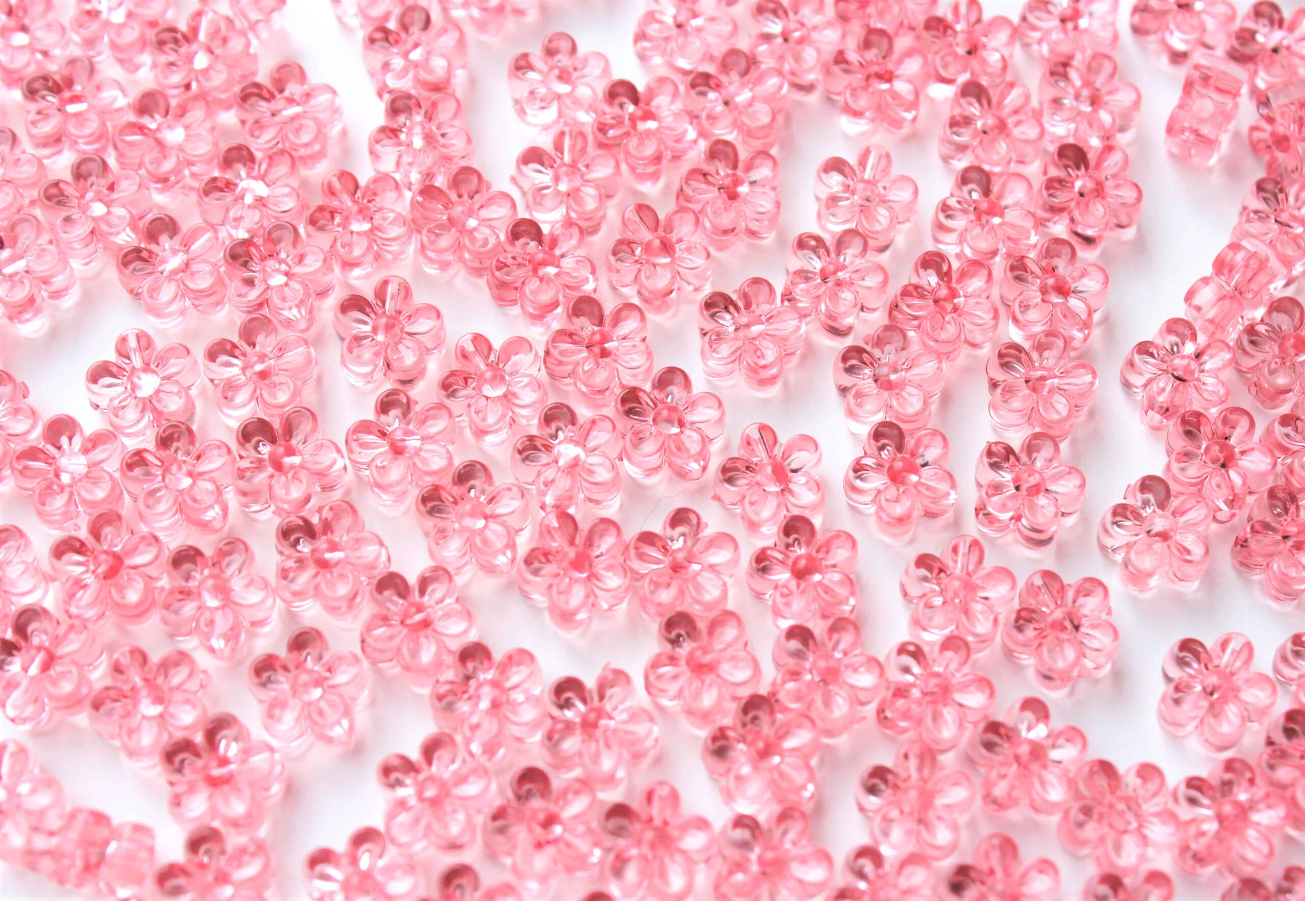 Akrylperler, blomster, lys rosa - Bilde 4