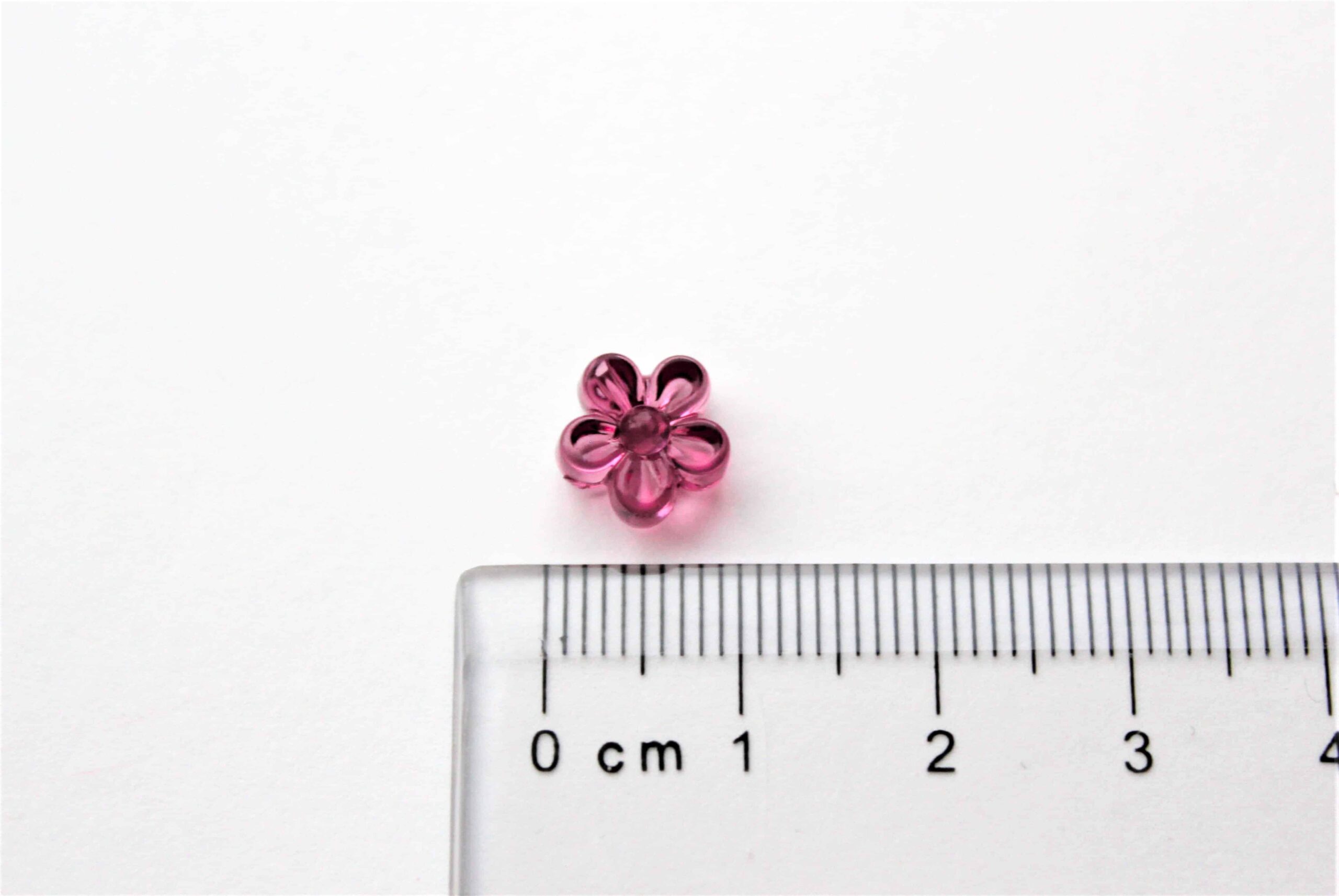 Akrylperler, blomster, mørk rosa. - Bilde 2