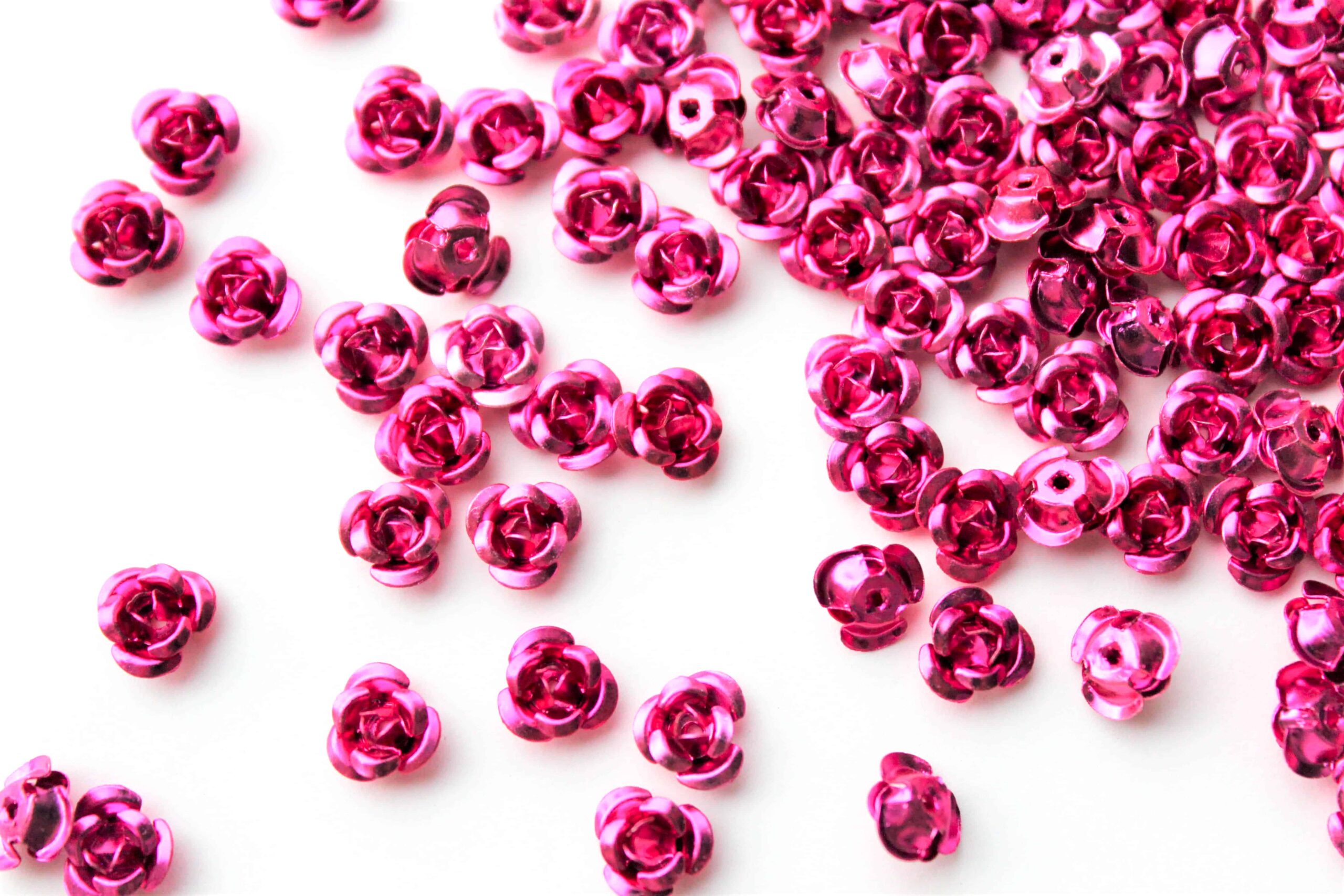 Metallperler, rosa roser - Bilde 3