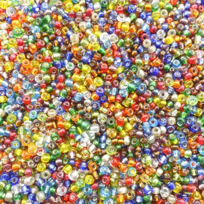 Seed beads, fargemiks, 3mm