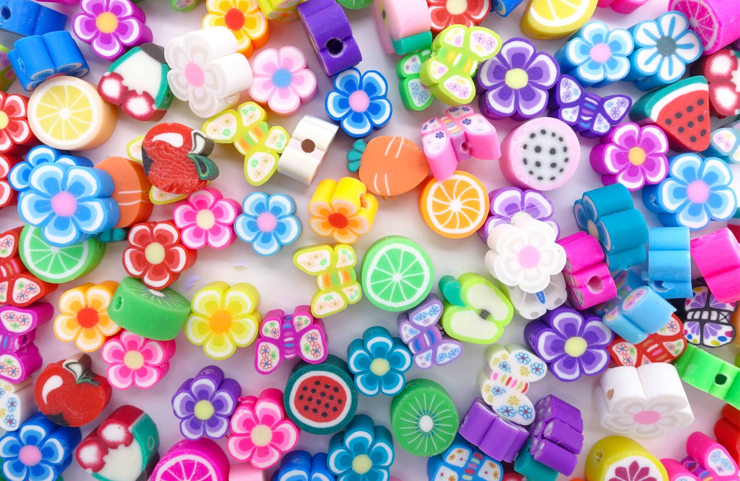 Polymer Clay perler, forskjellige motiv - Bilde 6