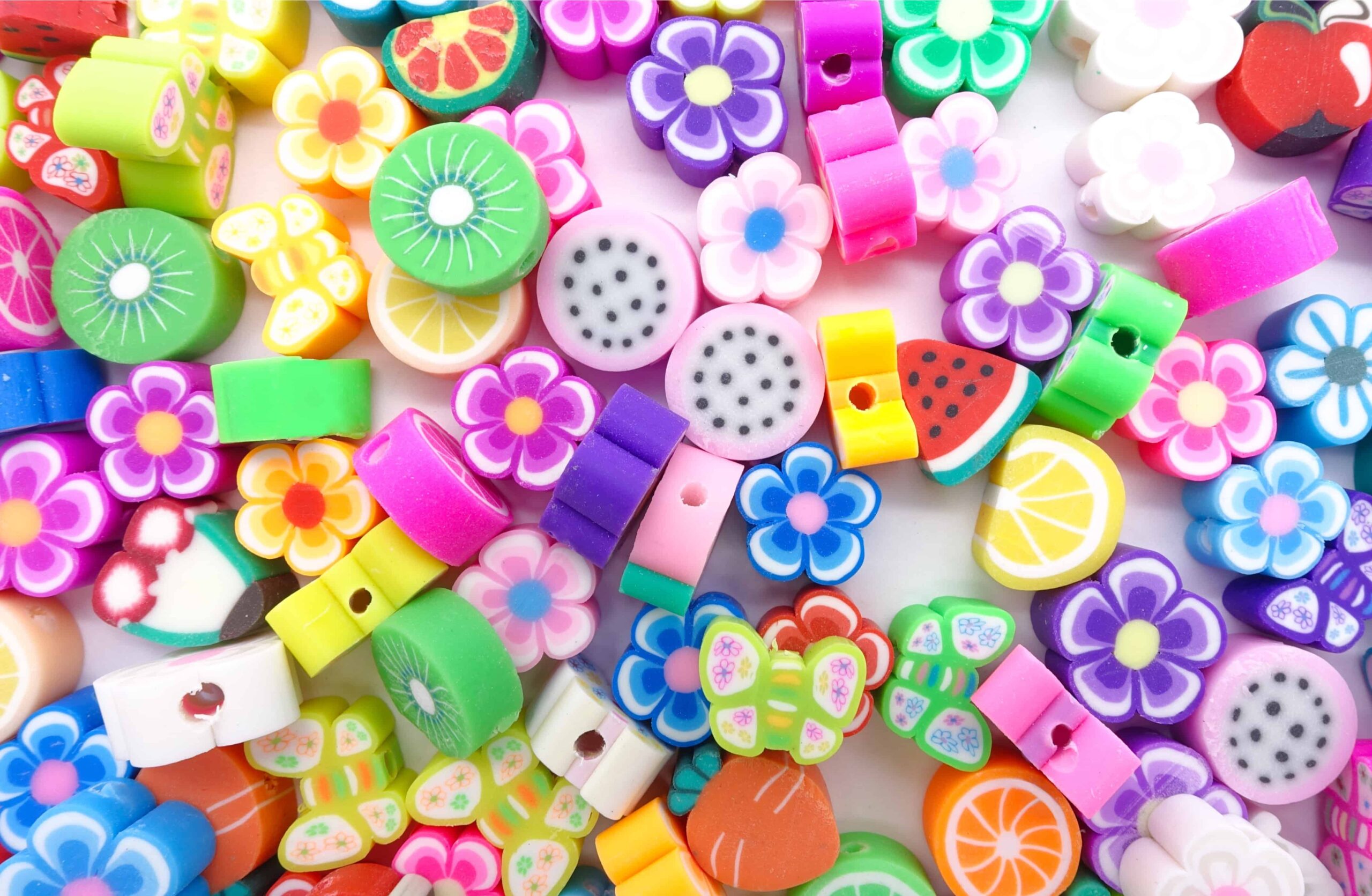 Polymer Clay perler, forskjellige motiv