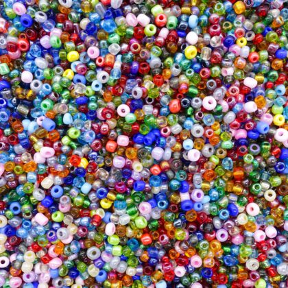 Seed beads, farge mix, 3mm