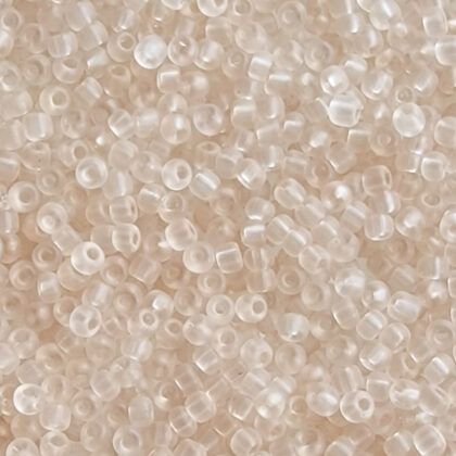 Seed beads, champagne farget, frostet, 3mm