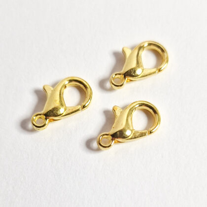 Låser, gullfarget, 12mm, 10pk