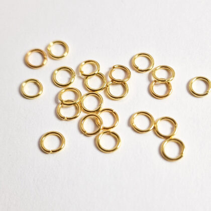 Ringer, gullfarget, 6mm