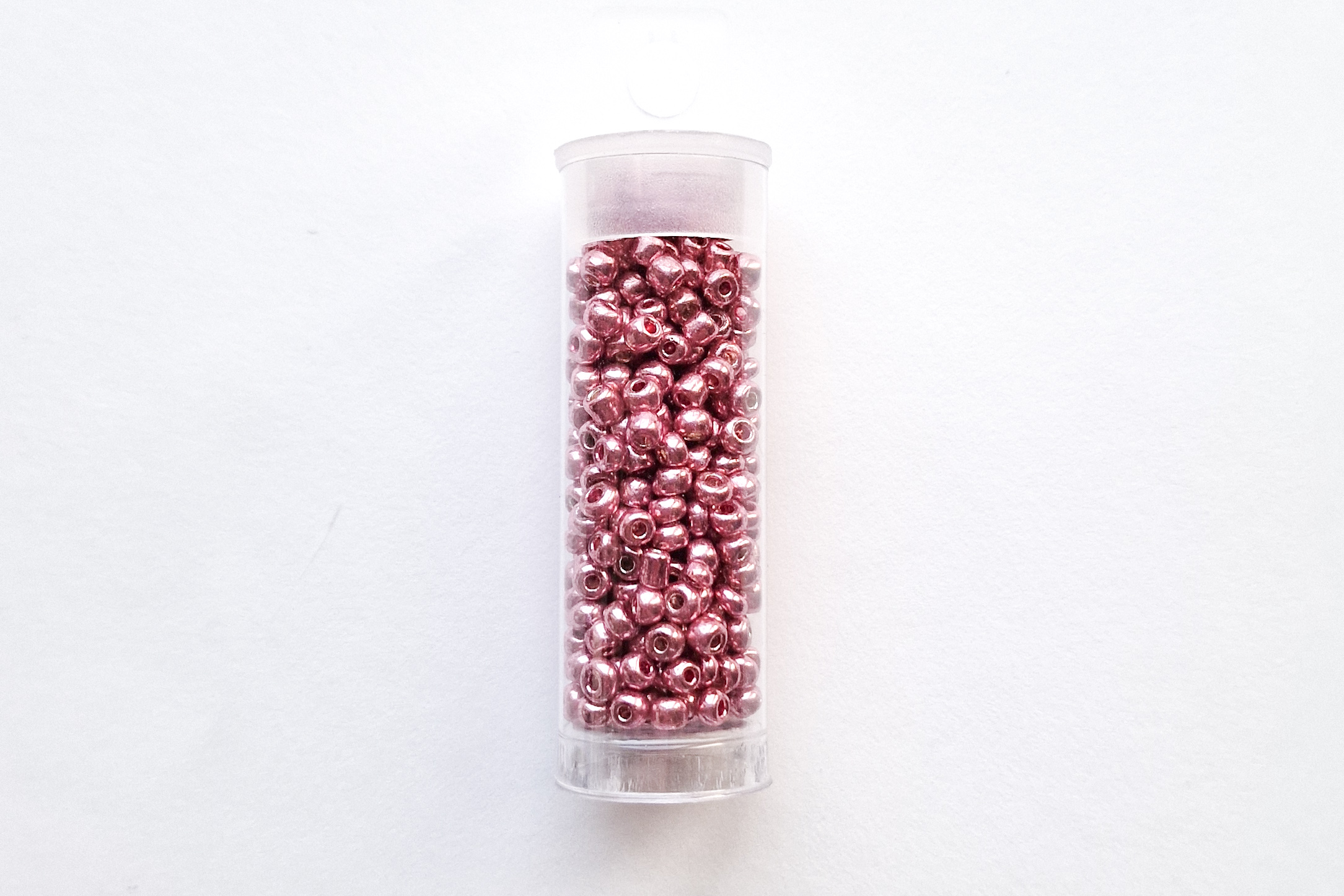 Seed beads, metallisk rosa, 3mm - Bilde 3