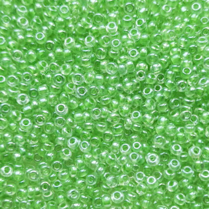 Seed beads, lys grønn, 3mm
