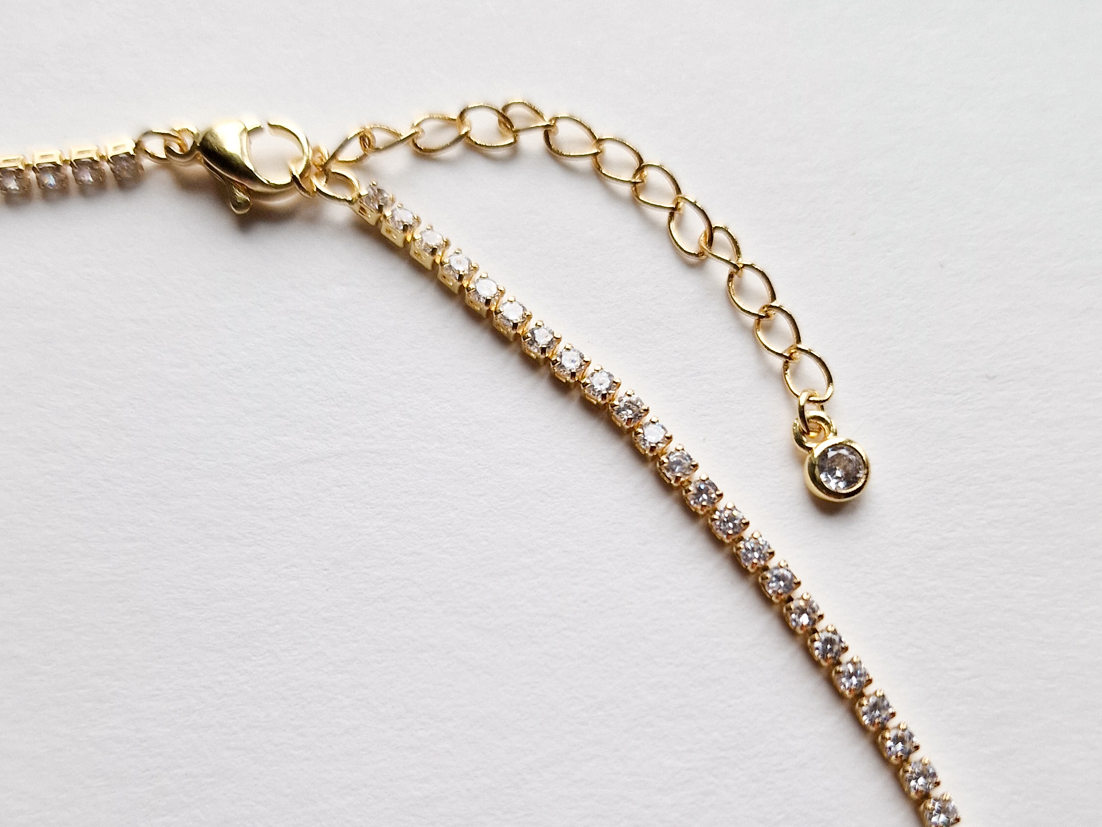 18k gullforgylt smykke med blomster i Cubic Zirconia - Bilde 5