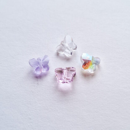 Glassperle, sommerfugl, 8mm