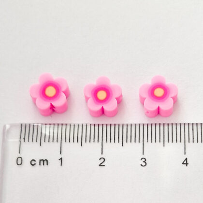 Polymer Clay perler, rosa blomster.
