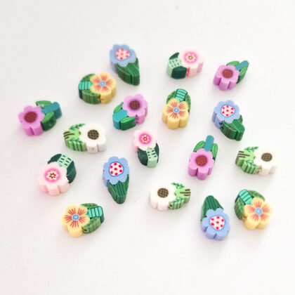 Polymer Clay perler, blomster