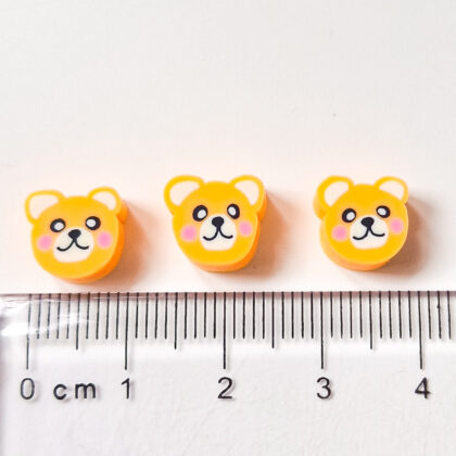 Polymer Clay perler, oransje bamser.