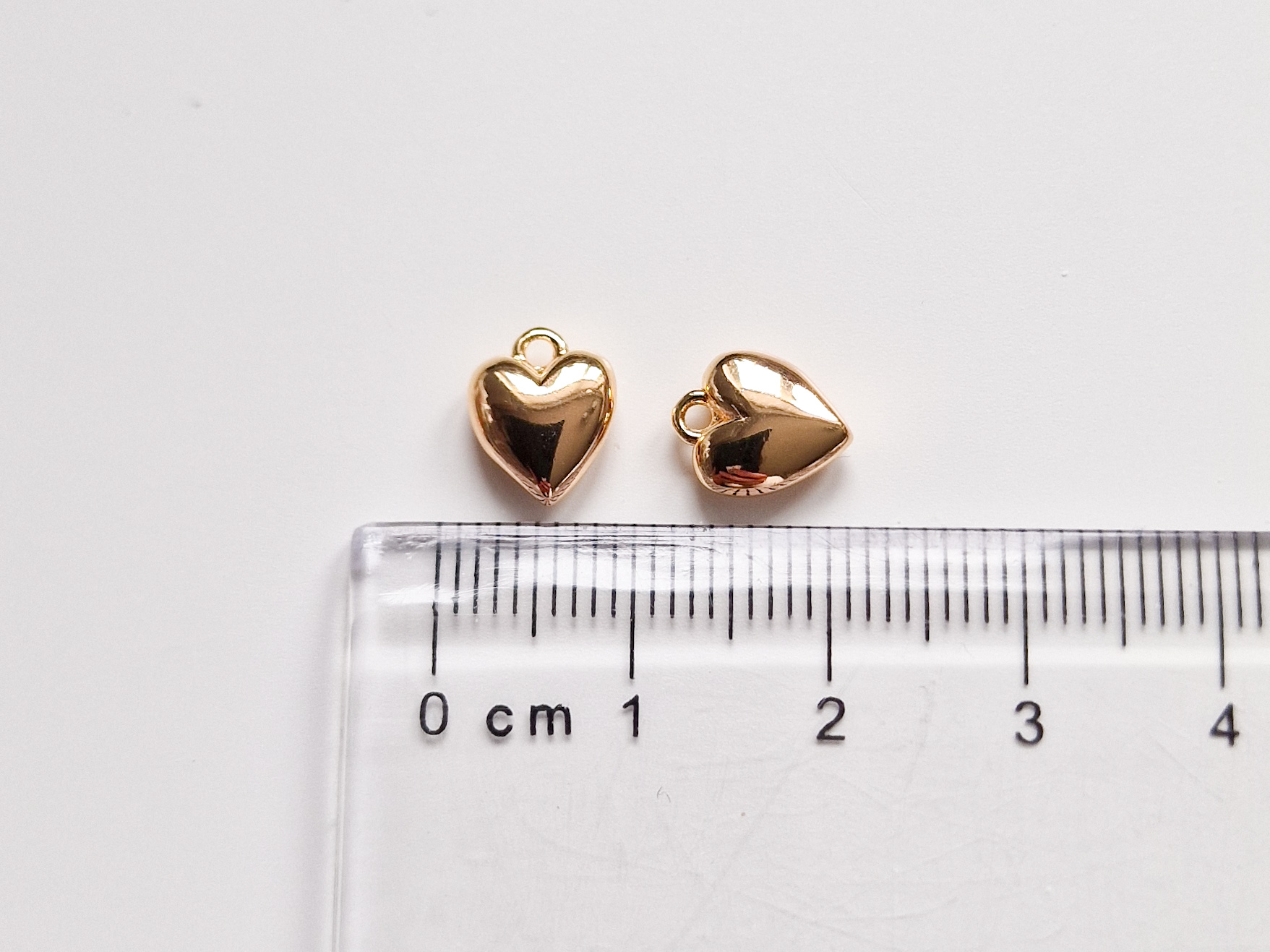 18k gullforgylt anheng, gullhjerte - Bilde 4