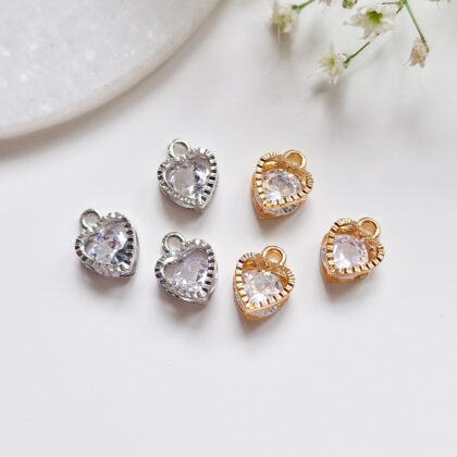 Anheng, hjerte,  med Cubic zirconia