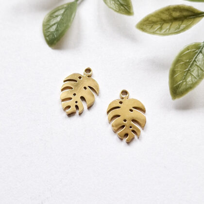 Anheng, monstera blad, gullfarget