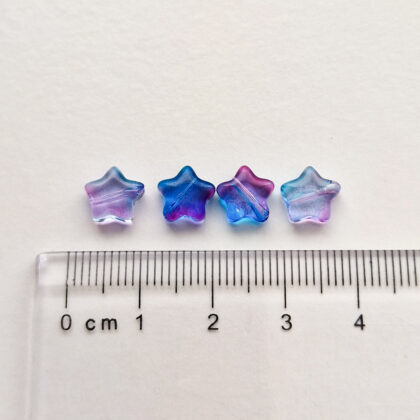 Glassperler, stjerner, blånyanser