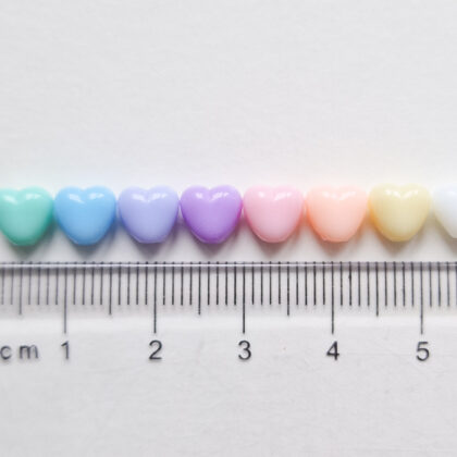 Små Akrylperler, hjerter, pastell