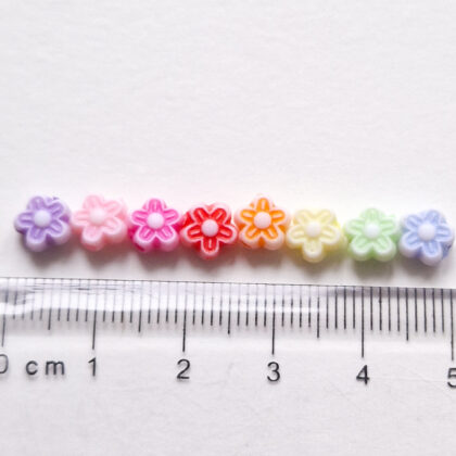 Små Akrylperler, blomster, pastell