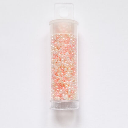 Seed beads mix, rosa og oransje