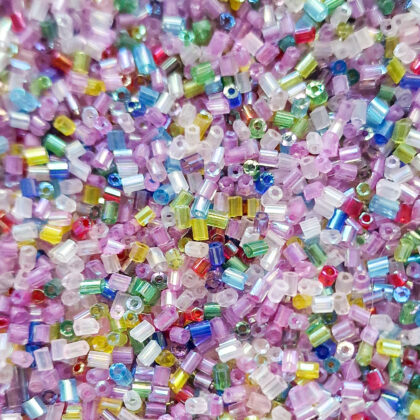 Seed beads, fargerike staver