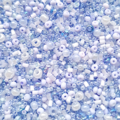 Seed beads, lyseblå mix