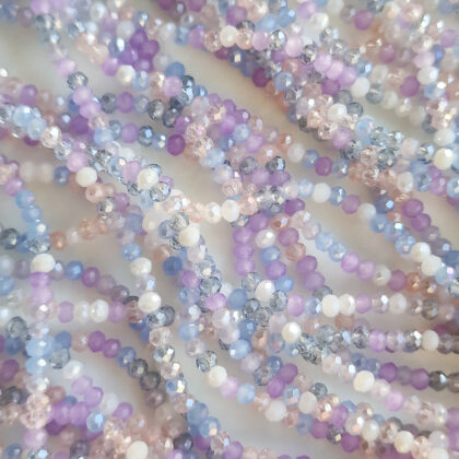 Fasettperler, glass, lilla mix, 2,5mm