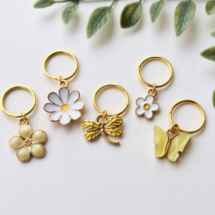 Maskemarkører, blomster i gult, 5pk
