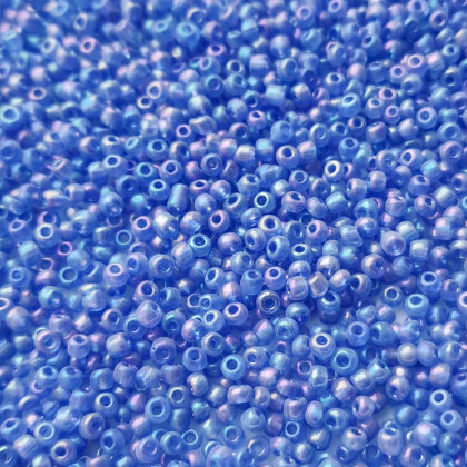 Seed beads, 3mm, blå ab