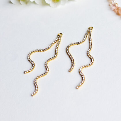 Anheng, 14k gullforgylt, med Cubic Zirconia, tassel