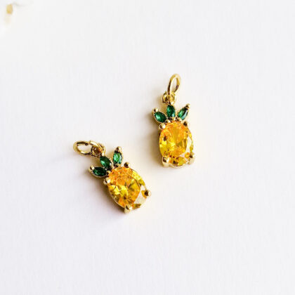 16k gullforgylt anheng, ananas