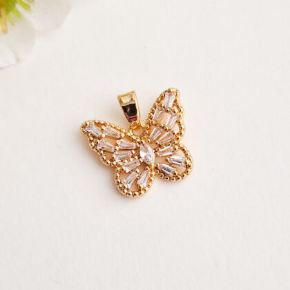 Anheng, sommerfugl, med Cubic Zirconia