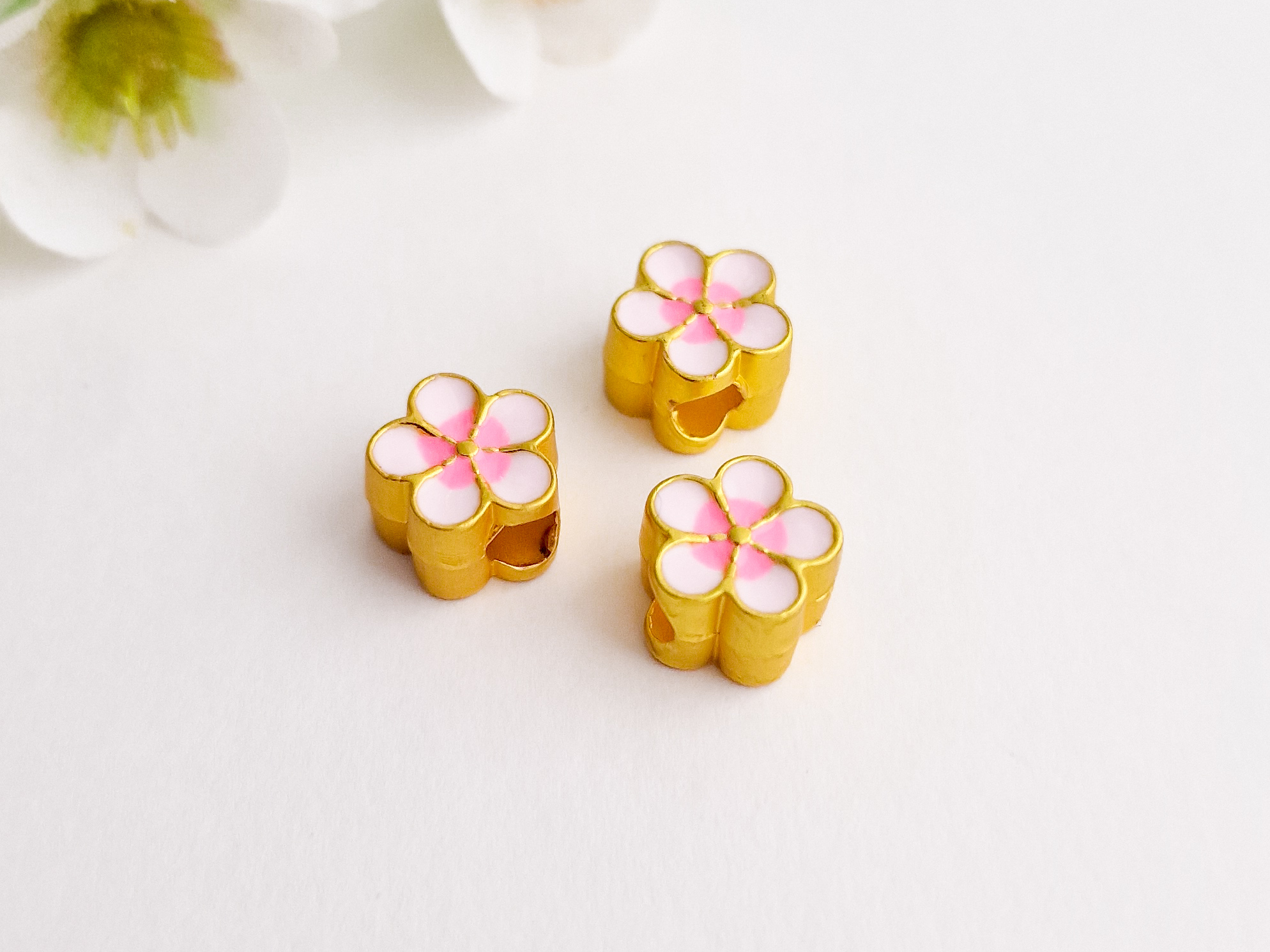 Metallperler, sakura blomster - Bilde 5