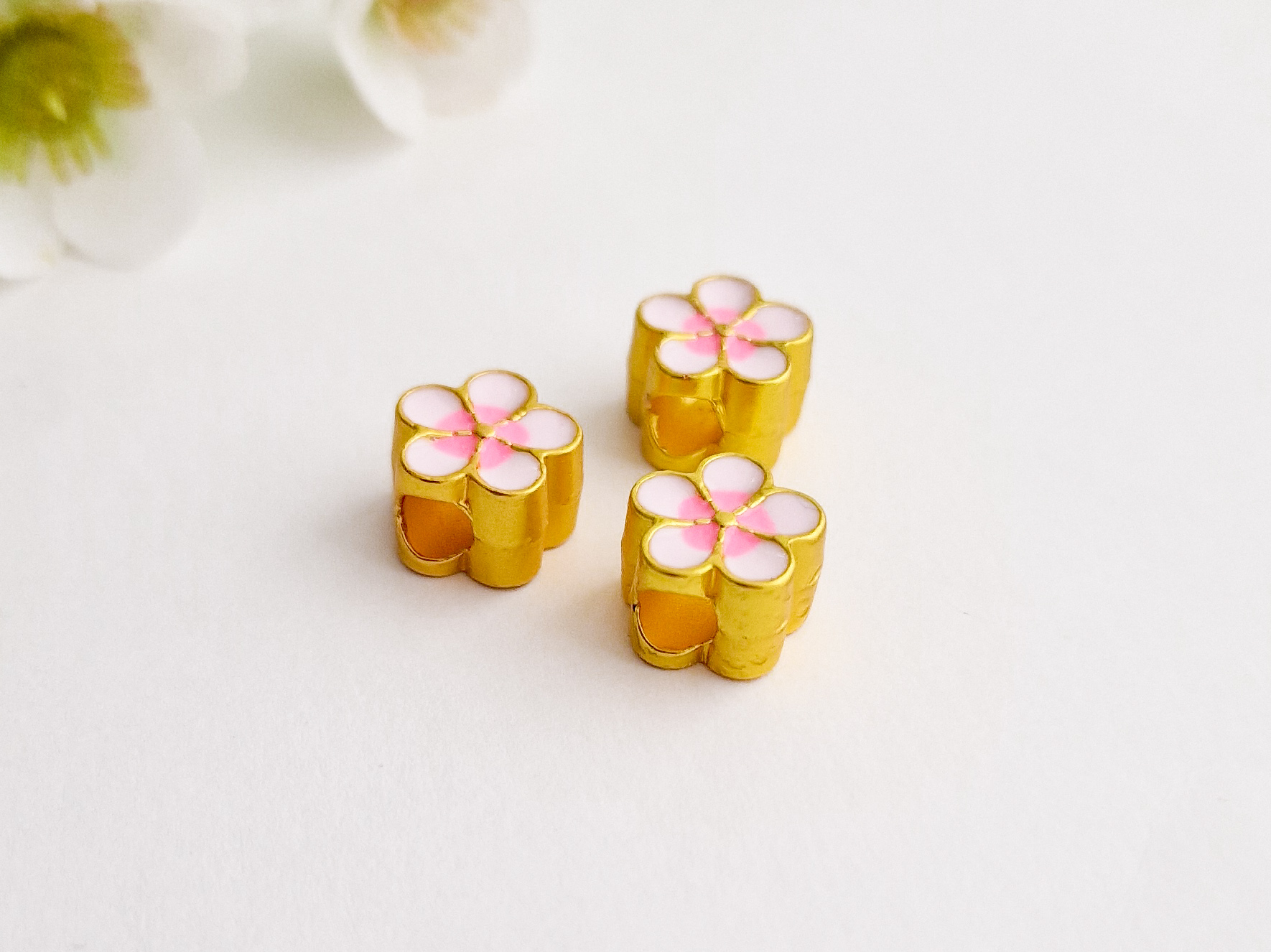 Metallperler, sakura blomster - Bilde 6
