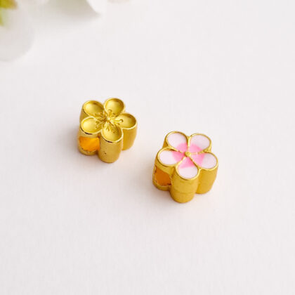 Metallperler, sakura blomster