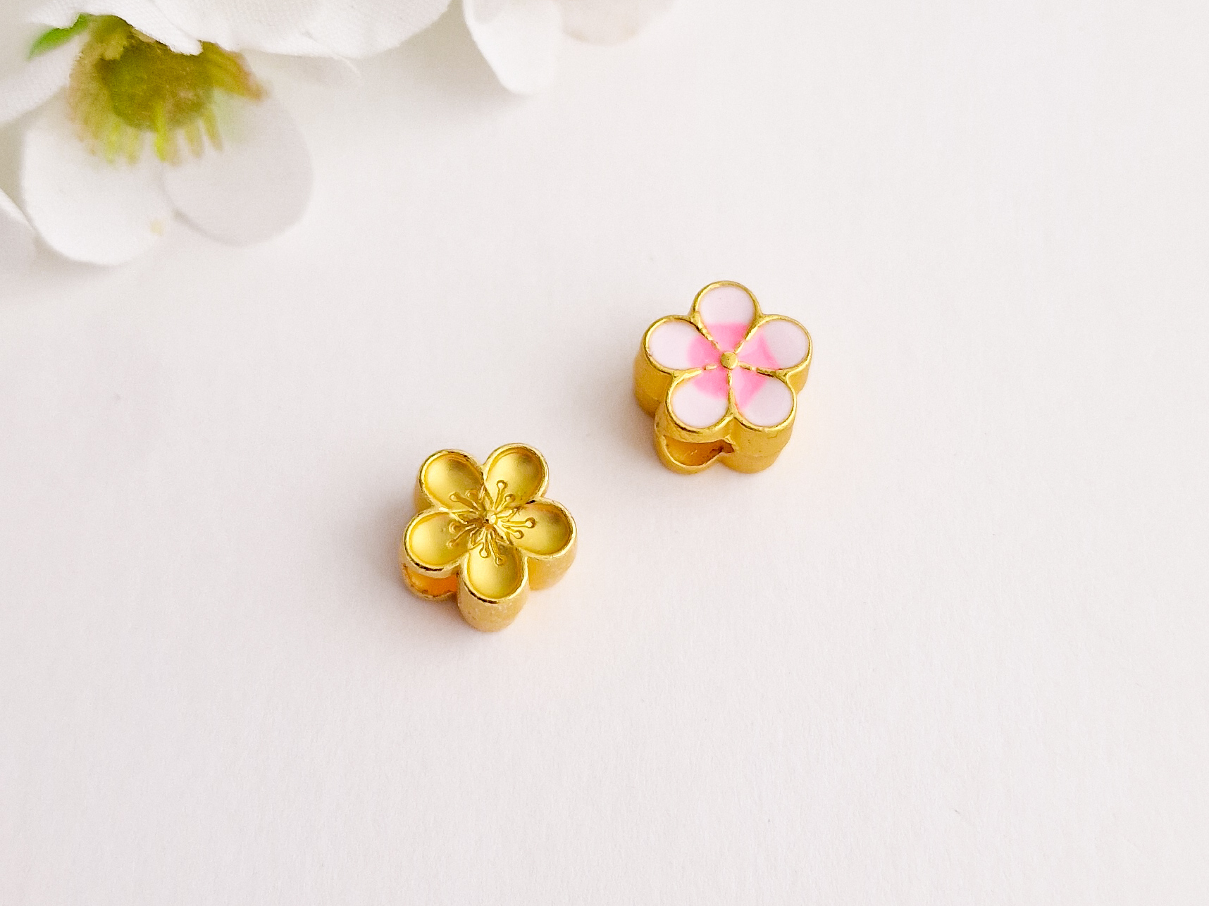 Metallperler, sakura blomster - Bilde 2