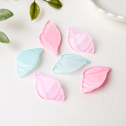 Glassperler, pastellfargede skjell 3pk