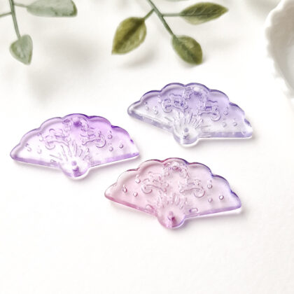 Glassperle, vifte, lilla/rosa