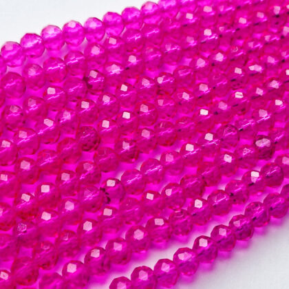 Fasettperler, 4mm, rosa