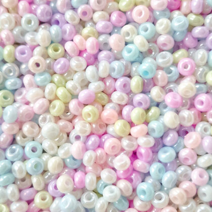Seed beads, 5mm, pastellmiks