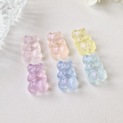 Akrylperler pastellfargede bamser