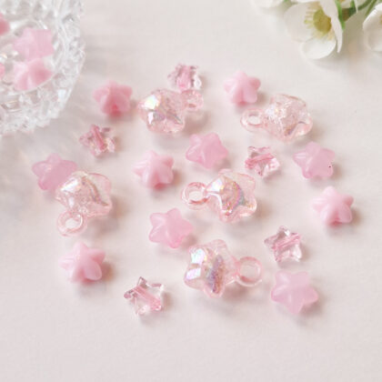 Akrylperler Rosa stjerner