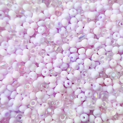 Seed beads, lys rosa mix