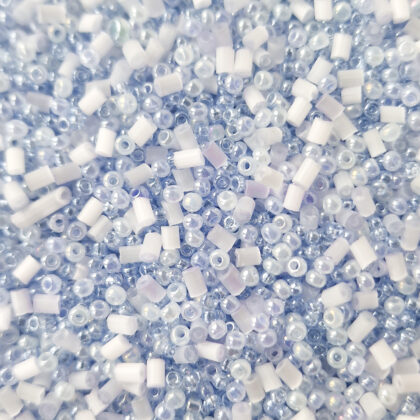 Seed beads, lyseblå mini mix 2mm