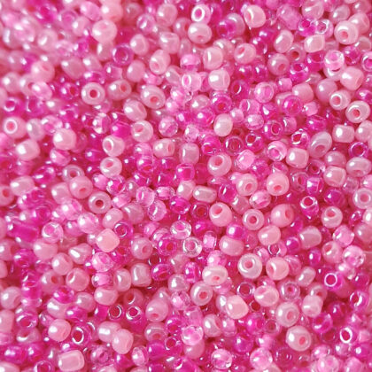 Seed beads, rosa mix, 3mm