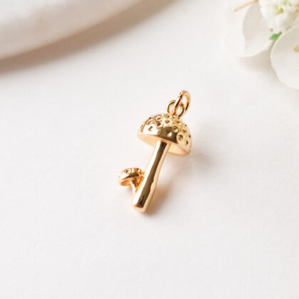 Anheng, fluesopp, 18k gullforgylt