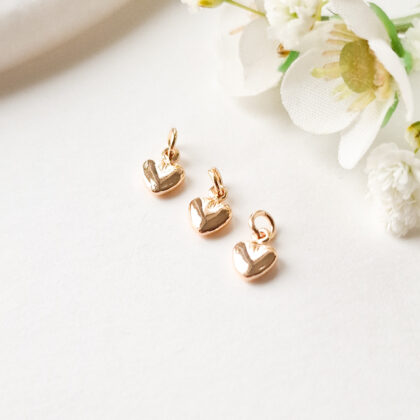 18k gullforgylte hjerte-anheng 3pk