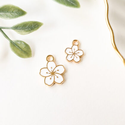 Anheng,  kirsebærblomster, hvite, 2pk